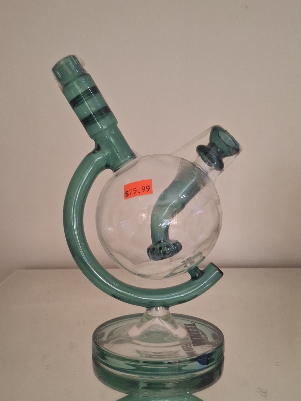 Decorative Green Glass Globe Vase - Home Art Accent